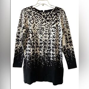 Chico's Black and Cream Long Sleeve Sweater